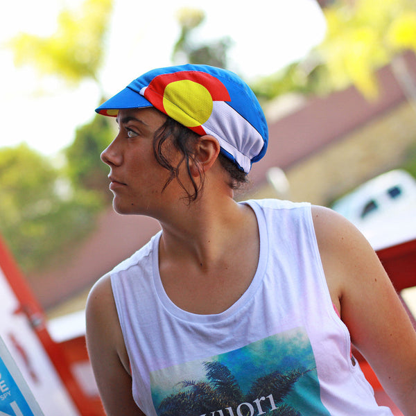 Side view of woman wearing the Colorado Cap.