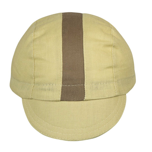 Pear/Moss Linen 3-Panel Cap