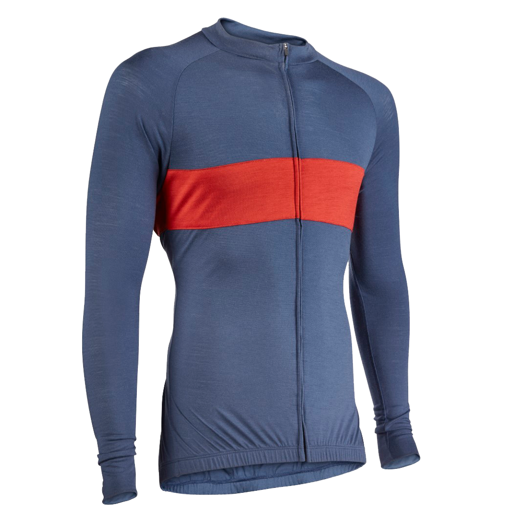 Air Force Blue/Red Merino Wool Jersey - Long Sleeve