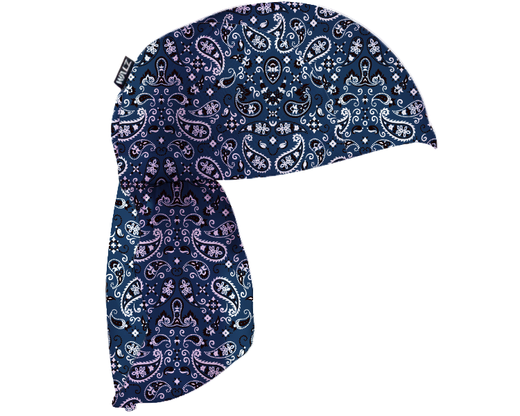 Bandana Technical Skull Cap with Neck Flap - Blue – Walz Caps