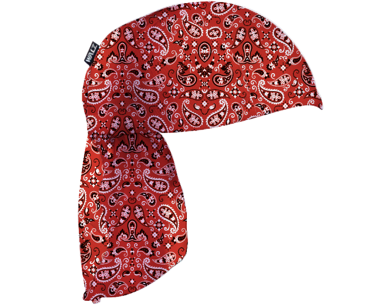 Bandana Technical Skull Cap with Neck Flap - Red – Walz Caps