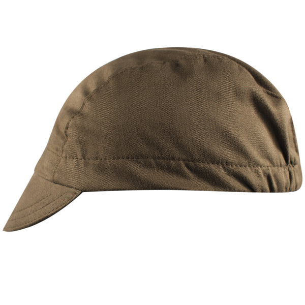 The "Woodland" Fast Cap Cotton 3-Panel White Stripe Cap. Side view. 