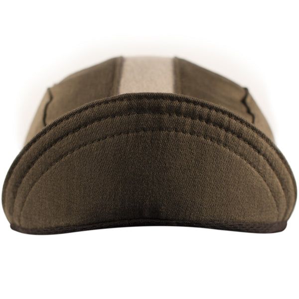 The "Woodland" Fast Cap Cotton 3-Panel White Stripe Cap. Brim up front view. 