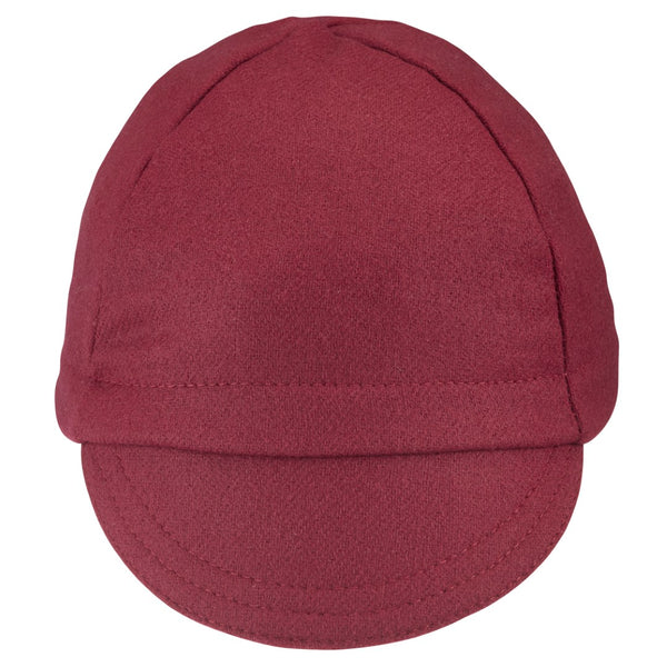 Maroon Wool 4-Panel Cap. Front view.