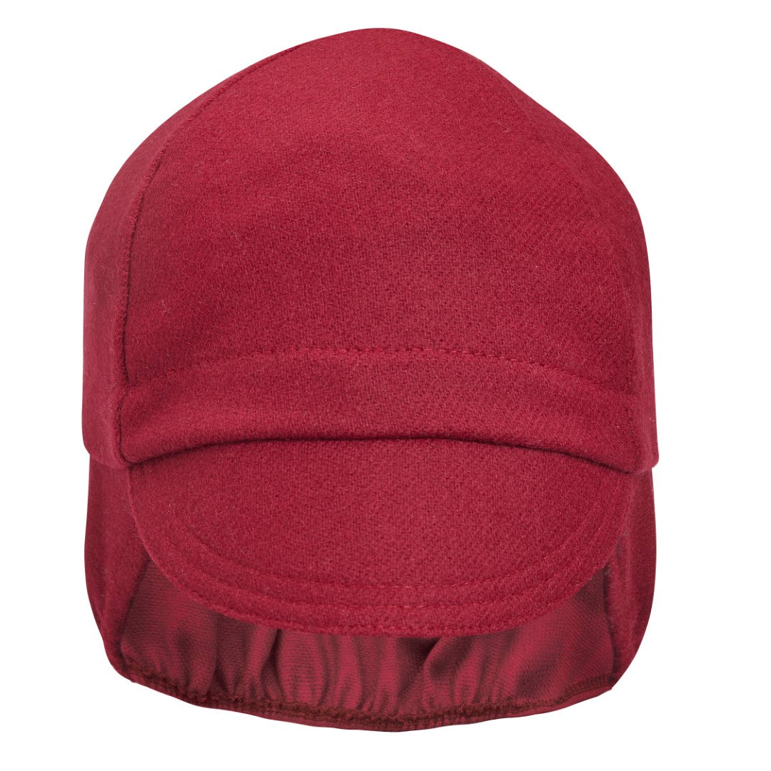 Maroon Wool Flannel Ear Flap Cap Walz Caps Classic American Cycling