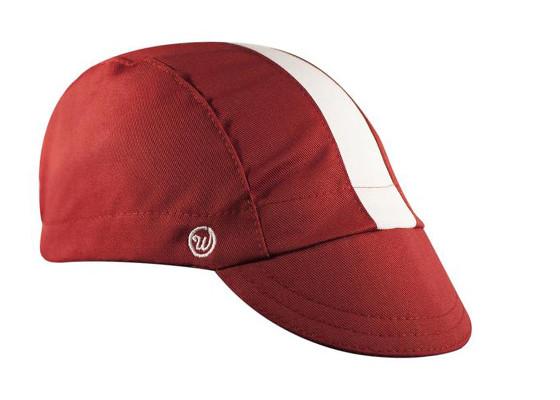 Dodge Cap 3-Panel.  Red with white stripe.  Angled view.