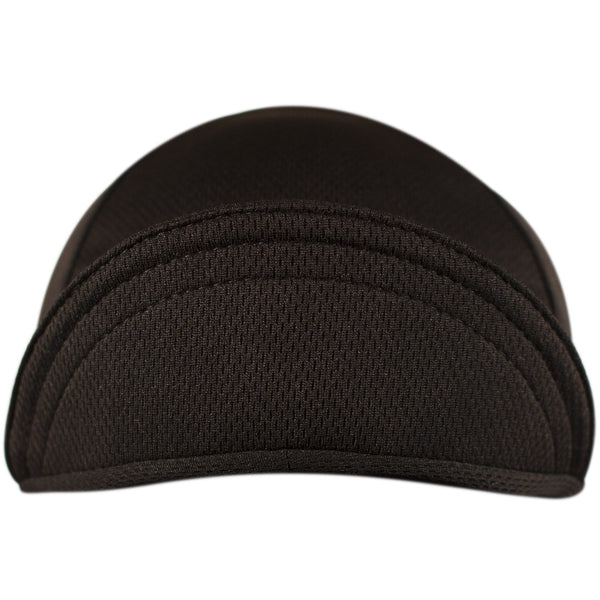 Black Technical 4-Panel Cap.  Bill up front view.