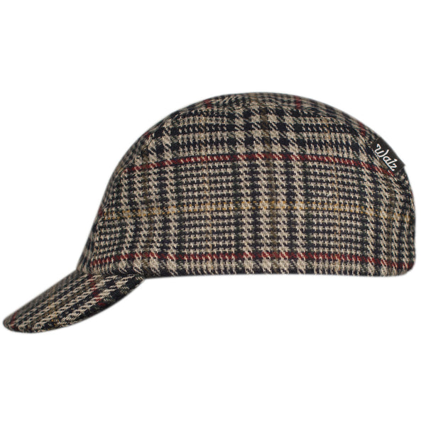 Velo/City Cap - Plaid Wool 3-Panel Cap.  Side view.