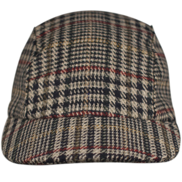 Velo/City Cap - Plaid Wool 3-Panel Cap.  Front view.