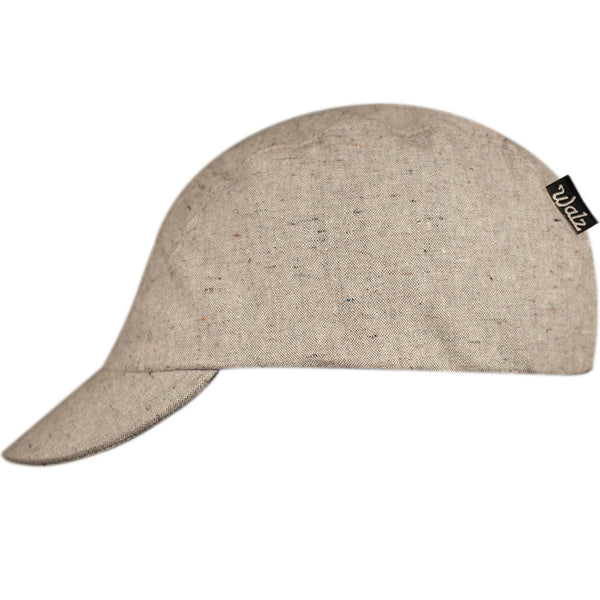 Velo/City Cap - Speckled Hemp Wool 3-Panel Cap.  Side view.