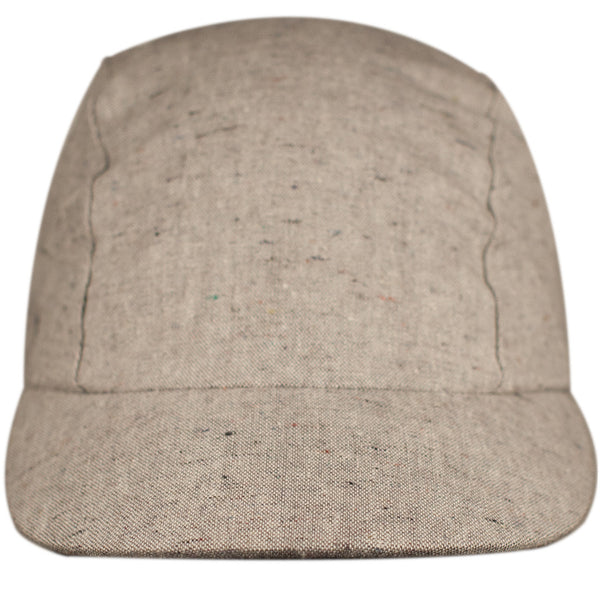 Velo/City Cap - Speckled Hemp Wool 3-Panel Cap.  Front view.