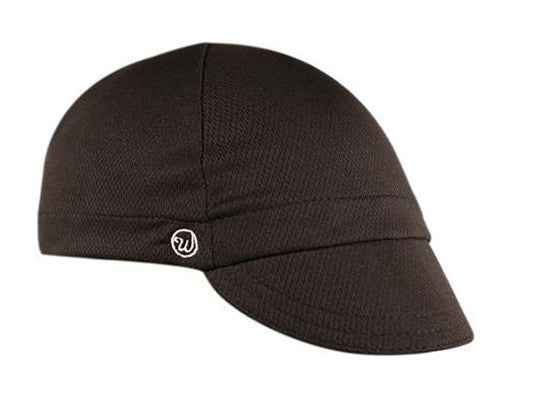 Black Technical 4-Panel Cap.  Angled view.
