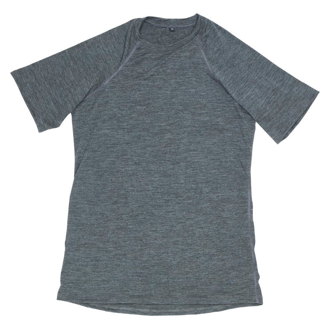 Charcoal Grey Merino Wool Short Sleeve Tee