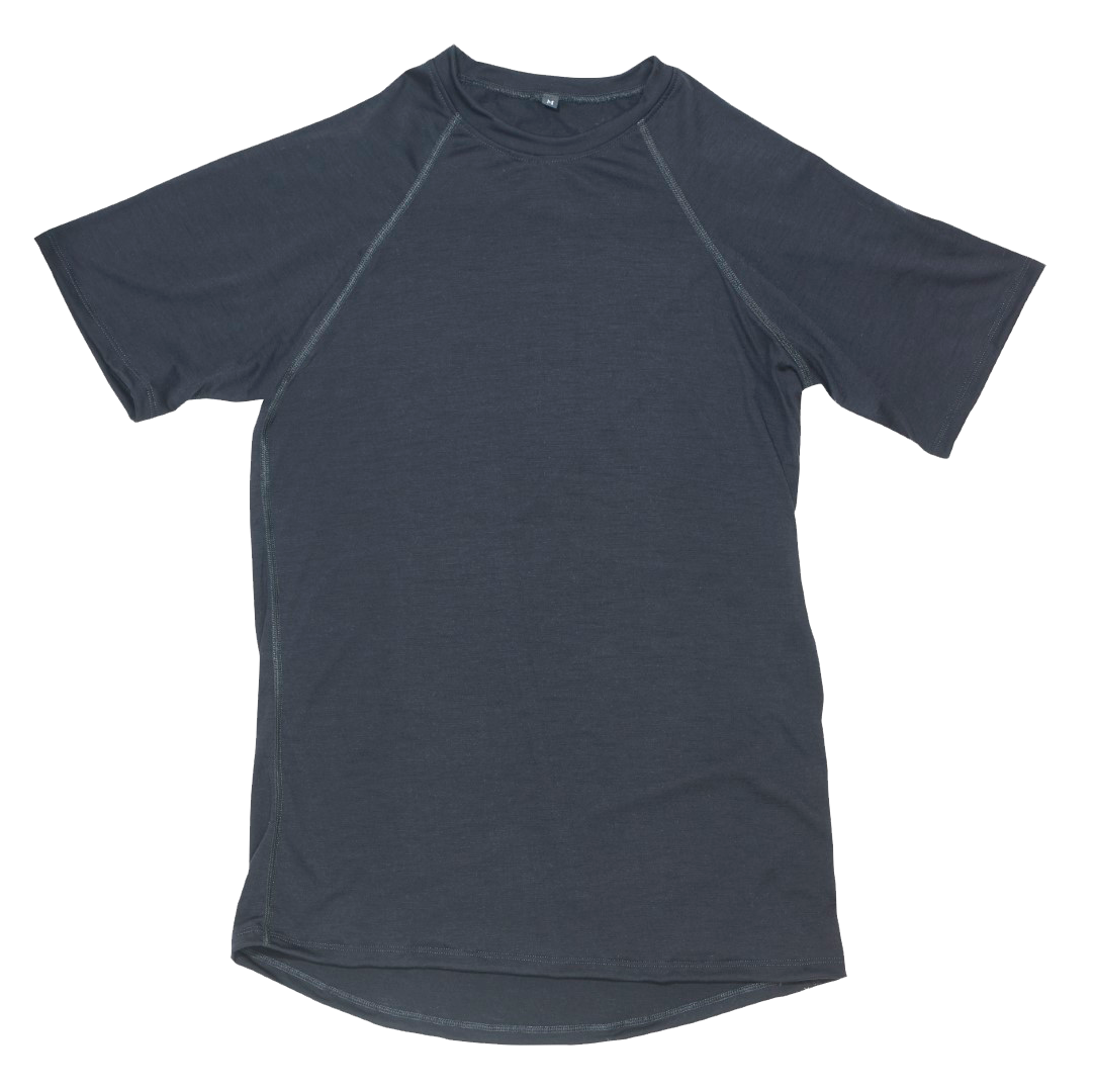 Black Merino Wool Short Sleeve Tee