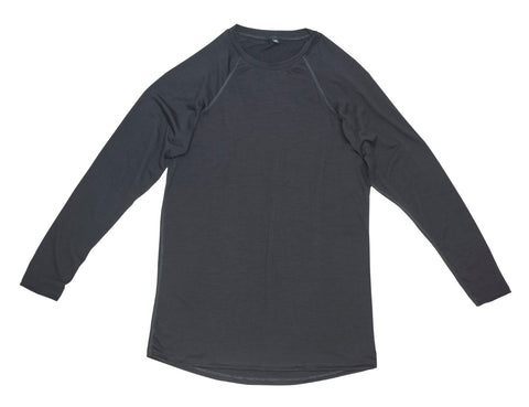 Black Merino Wool Long Sleeve Tee