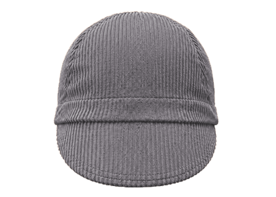 Gray Corduroy Cotton 4-Panel Cap