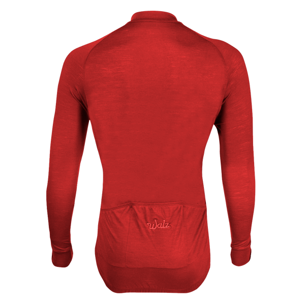 Flare Red Merino Wool Jersey - Long Sleeve