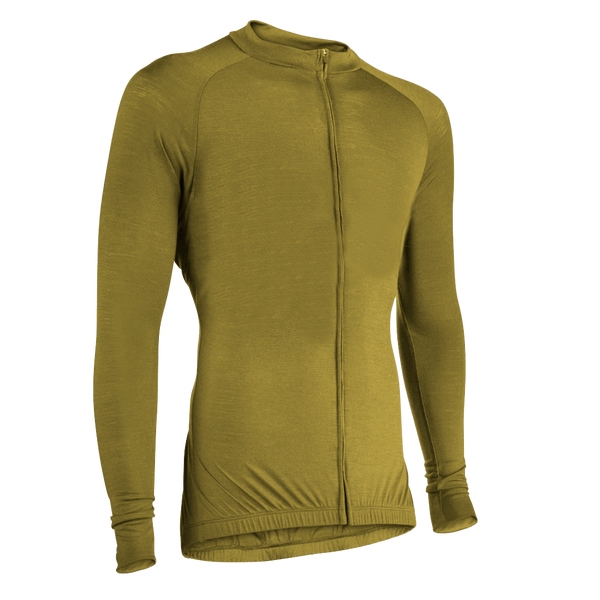 Army Olive Merino Wool Jersey - Long Sleeve