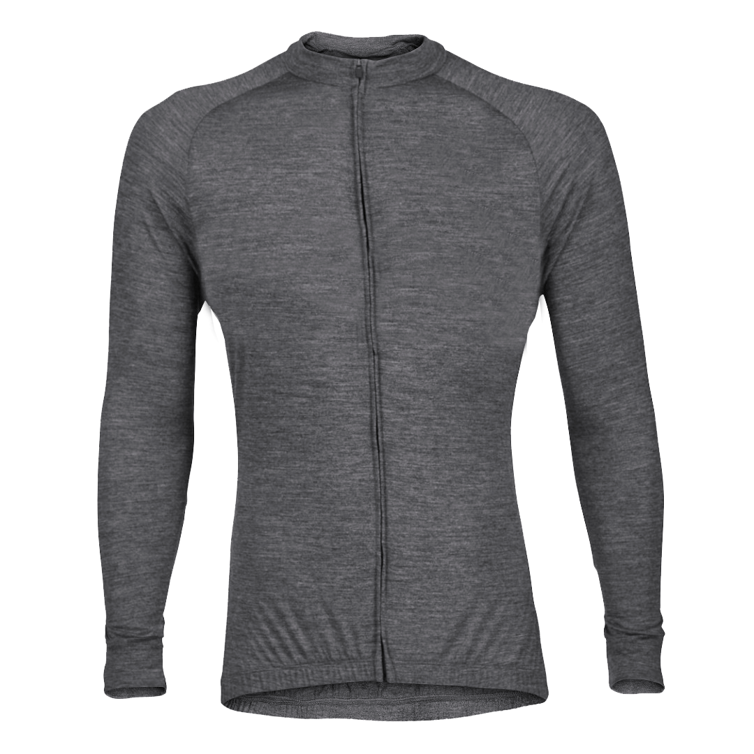 Gull Gray Merino Wool Jersey - Long Sleeve