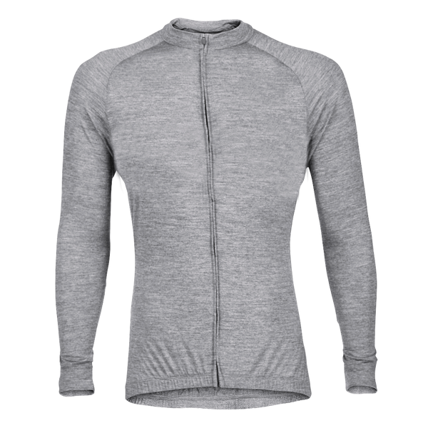 Heather Gray Merino Wool Jersey - Long Sleeve