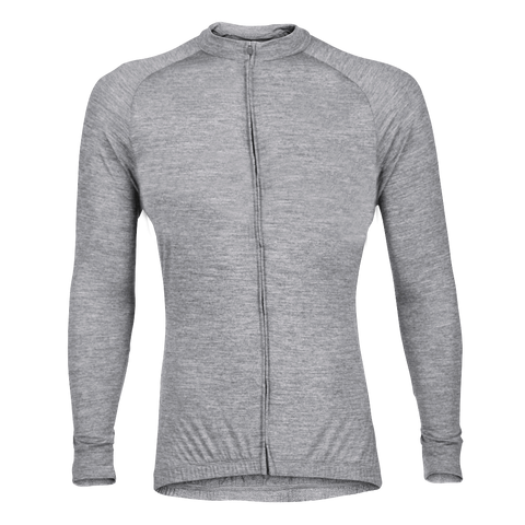 Heather Gray Merino Wool Jersey - Long Sleeve