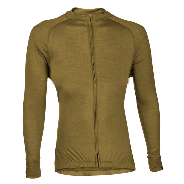 Army Olive Merino Wool Jersey - Long Sleeve