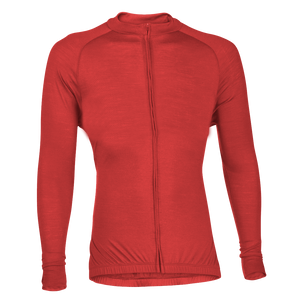 Flare Red Merino Wool Jersey - Long Sleeve