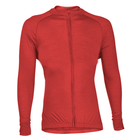Flare Red Merino Wool Jersey - Long Sleeve