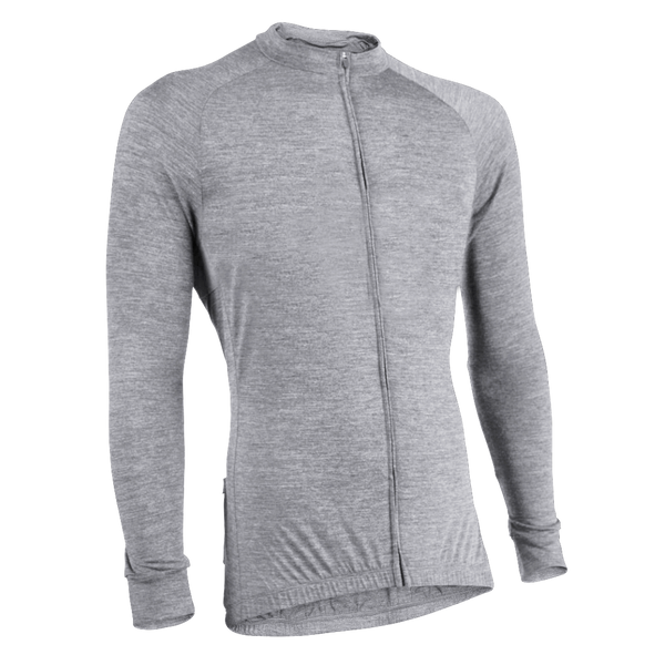 Heather Gray Merino Wool Jersey - Long Sleeve