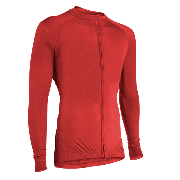 Flare Red Merino Wool Jersey - Long Sleeve