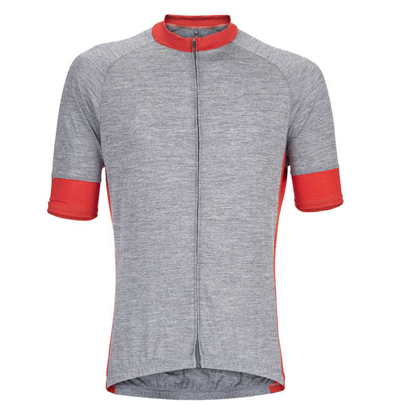 Heather Gray/Red Merino Wool Jersey