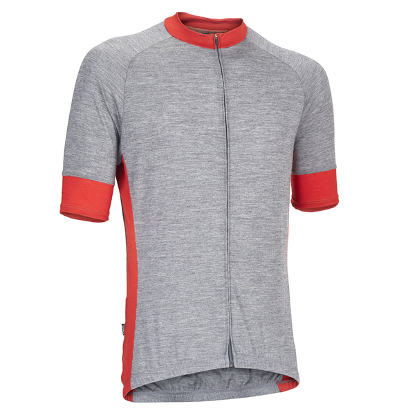 Heather Gray/Red Merino Wool Jersey