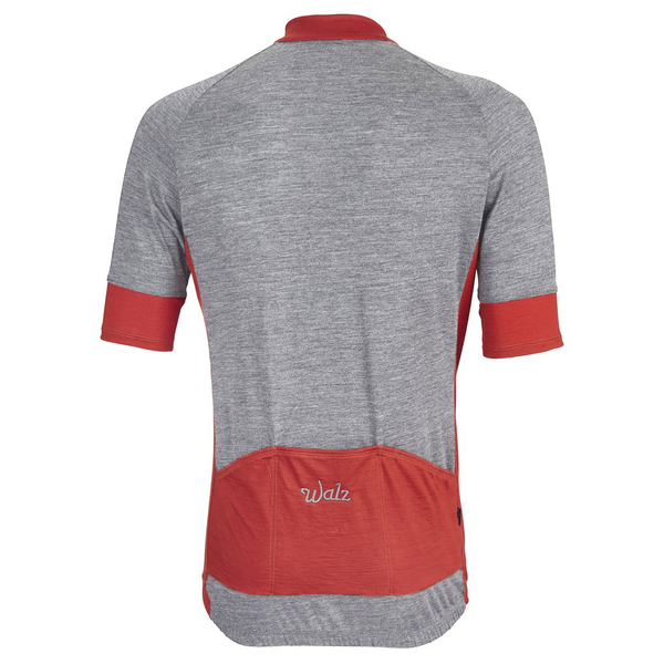 Heather Gray/Red Merino Wool Jersey