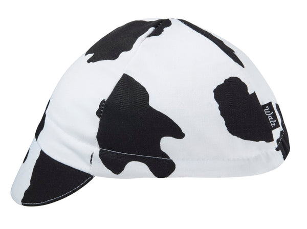 Cow Print Cotton 4-Panel Cap. Side view.