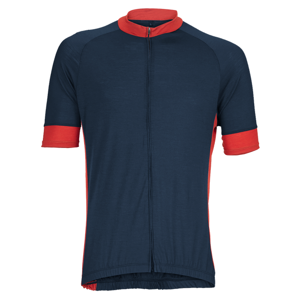 Navy/Red Merino Wool Jersey