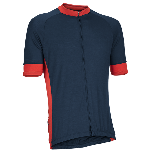 Navy/Red Merino Wool Jersey