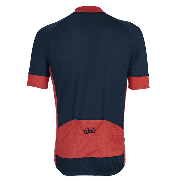 Navy/Red Merino Wool Jersey
