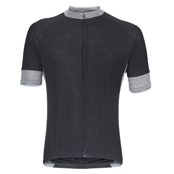 Midnight Black/Heather Gray Merino Wool Jersey