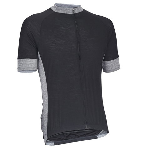 Midnight Black/Heather Gray Merino Wool Jersey
