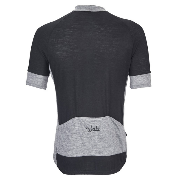 Midnight Black/Heather Gray Merino Wool Jersey