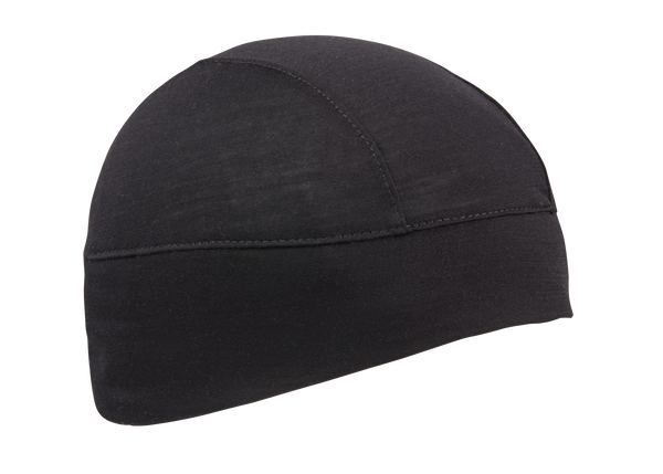 Black Merino Wool Skull Cap