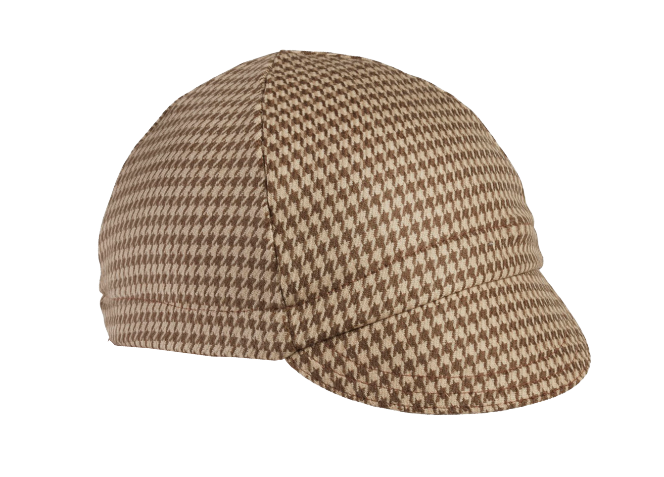 Tan Houndstooth Wool 4-Panel