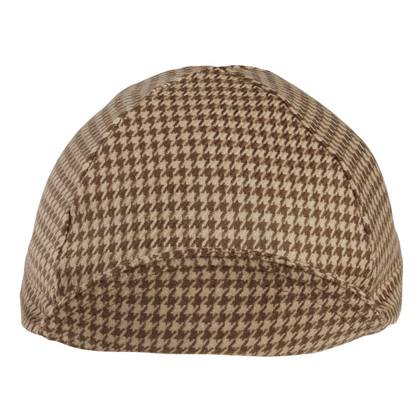 Tan Houndstooth Wool 4-Panel