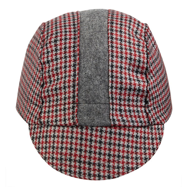 Red/Black/Grey Houndstooth Wool 3-Panel