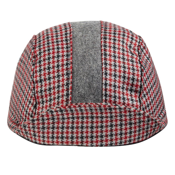 Red/Black/Grey Houndstooth Wool 3-Panel