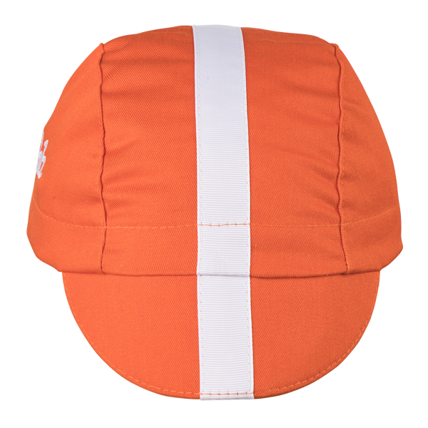 Orange/White Grosgrain Ribbon Cap