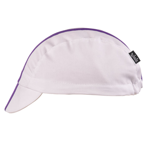 White/Purple Grosgrain Ribbon Cap
