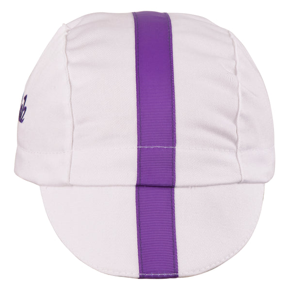 White/Purple Grosgrain Ribbon Cap