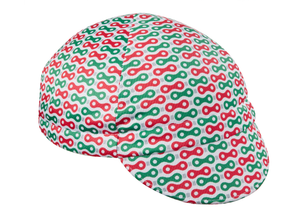 Red/Green Chain Link Cap Technical 4-Panel. Angled View