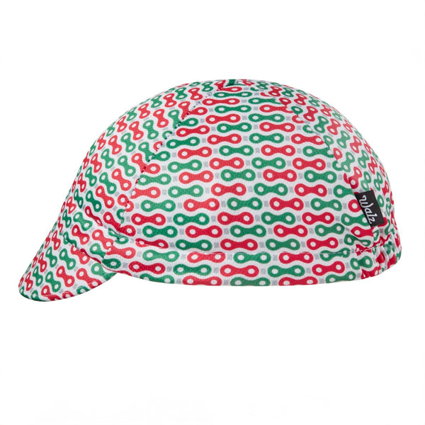 Red/Green Chain Link Cap Technical 4-Panel. Side View.